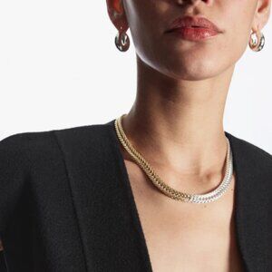 COS Two-Tone Gold and Silver Braided Necklace
